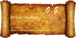 Orbán Gedeon névjegykártya
